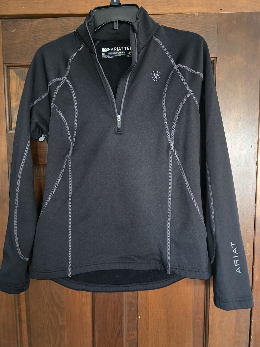 Ariat Men's Black Quarter-Zip Performance Sweater Medium